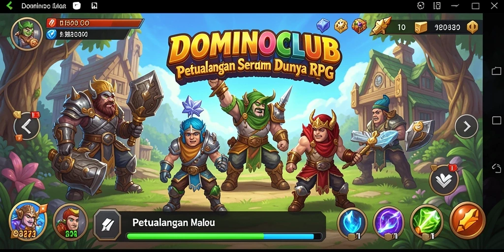 Tangkapan layar gameplay DOMINOCLUB yang menunjukkan karakter dalam pertempuran.