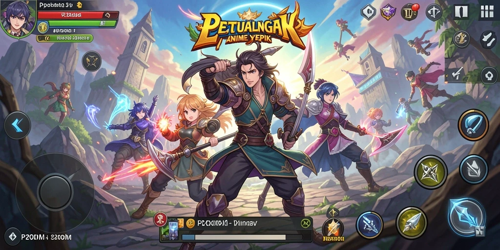 Tangkapan layar menarik dari gameplay P200M yang penuh aksi dan karakter Anime.