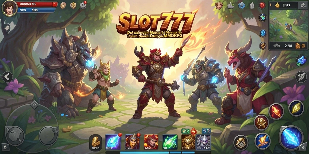 Screenshot menampilkan aksi seru dalam gameplay MMORPG SLOT777.