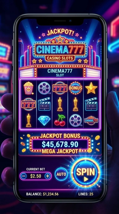 Tampilan utama aplikasi cinema777 yang user-friendly.